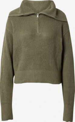 Monki Pulls à Col Roulé Pull-over Femme Olive
