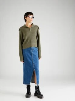 Monki Pulls à Col Roulé Pull-over Femme Olive -Monki 97ff54eae96bc8e0a629ee4bf72516bf