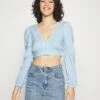 Monki Blouse - Blue Dusty Light -Monki 9bba1768484e43078f055bbc503eb50a