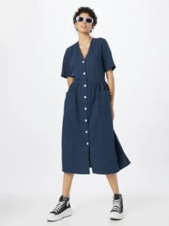 Monki Robes Fluides Robe-chemise Femme Bleu Foncé 11 Monki Robes Fluides Robe-chemise Femme Bleu Foncé -Monki 9bf20573eac239a3752ae12ed5c5020a