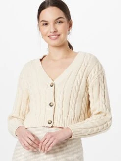 Monki Gilets Cardigan Femme Blanc Cassé -Monki a5ed9a1b80db3da556113e74a38f563e