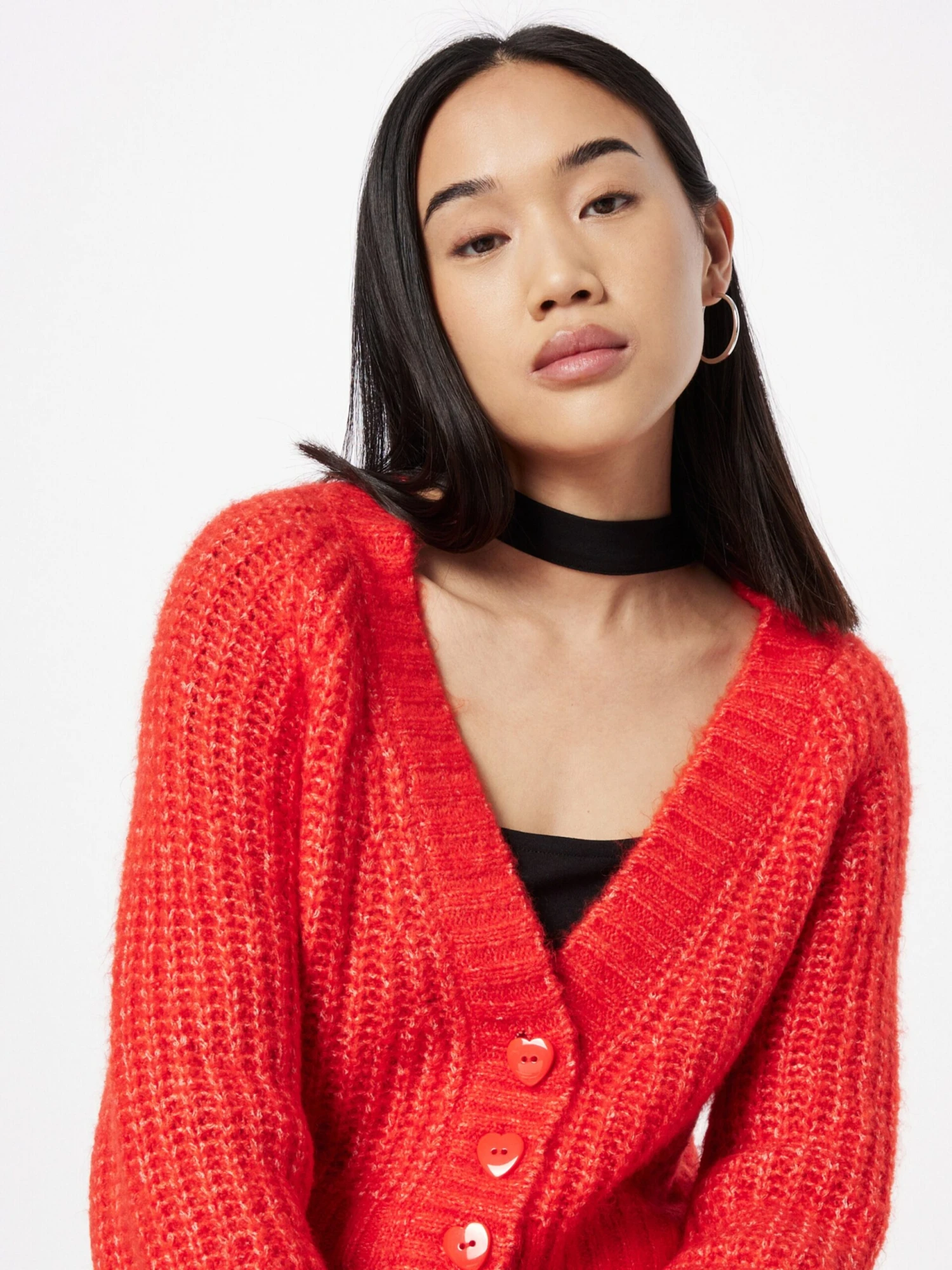Monki Gilets Cardigan Femme Rouge 4 Monki Gilets Cardigan Femme Rouge – Image 2