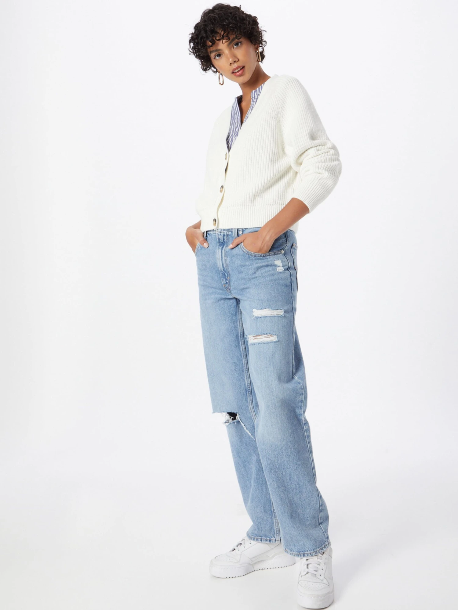 Monki Gilets Cardigan Femme Blanc Naturel 7 Monki Gilets Cardigan Femme Blanc Naturel – Image 5