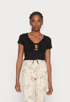 Monki T-Shirt Basique - Black Dark
