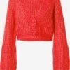 Monki Gilets Cardigan Femme Rouge -Monki b97e58ae9c3f415ed257698127e716cd
