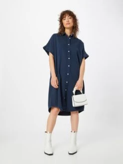 Monki Robes Fluides Robe-chemise Femme Bleu Marine -Monki ba7a3731e5be99519317940e12034550