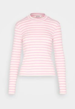 Monki T-Shirt À Manches Longues - Light Pink/Offwhite -Monki bd23921c013049b6ba2669d229ef562c