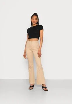 Monki Pantalon Classique - Beige Medium Dusty