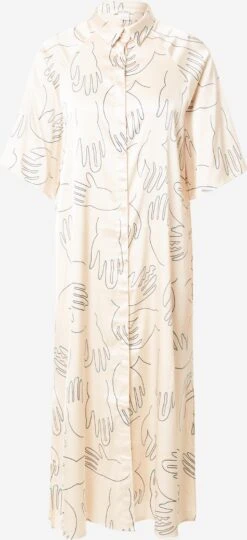Monki Robes Fluides Robe-chemise Femme Beige