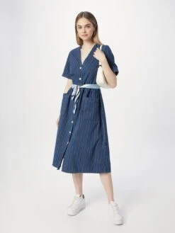 Monki Robes Fluides Robe-chemise Femme Bleu 11 Monki Robes Fluides Robe-chemise Femme Bleu -Monki c190f2e7b7a9e2b7bcc62f3bd65f396f
