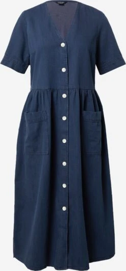 Monki Robes Fluides Robe-chemise Femme Bleu Foncé