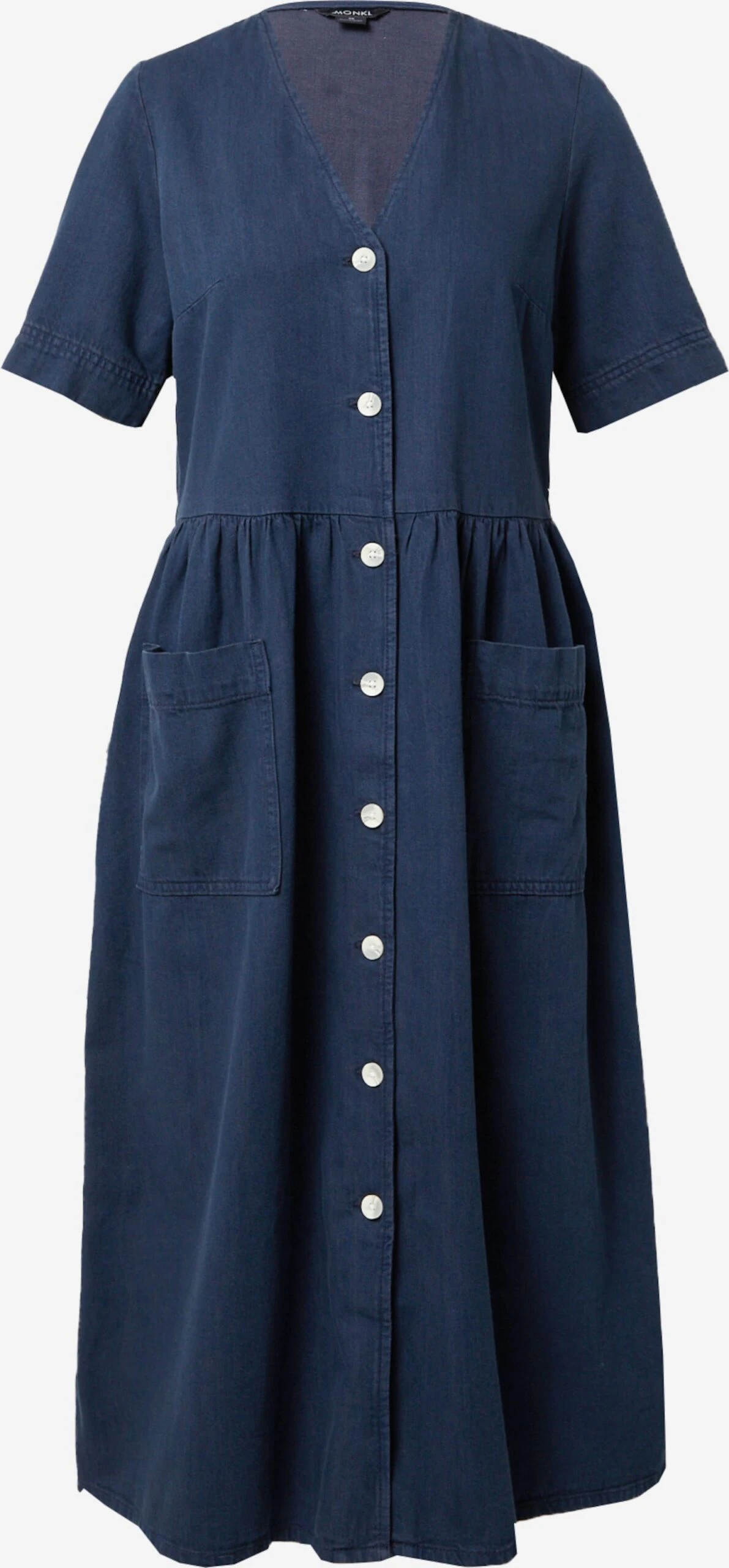 Monki Robes Fluides Robe-chemise Femme Bleu Foncé 3 Monki Robes Fluides Robe-chemise Femme Bleu Foncé