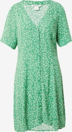 Monki Robes Fluides Robe-chemise Femme Vert Gazon