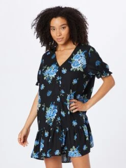 Monki Robes Fluides Robe-chemise Femme Bleu Marine / Azur -Monki c50580259e14a8a96870e52fca6c8a47