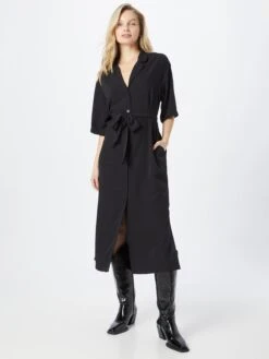 Monki Robes Fluides Robe-chemise Femme Noir -Monki c5dab354fea7351cc04c025c6242b14f