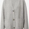 Monki Gilets Cardigan Femme Gris Chiné -Monki c7c365f2121a3d1bff88254286bd5cd4
