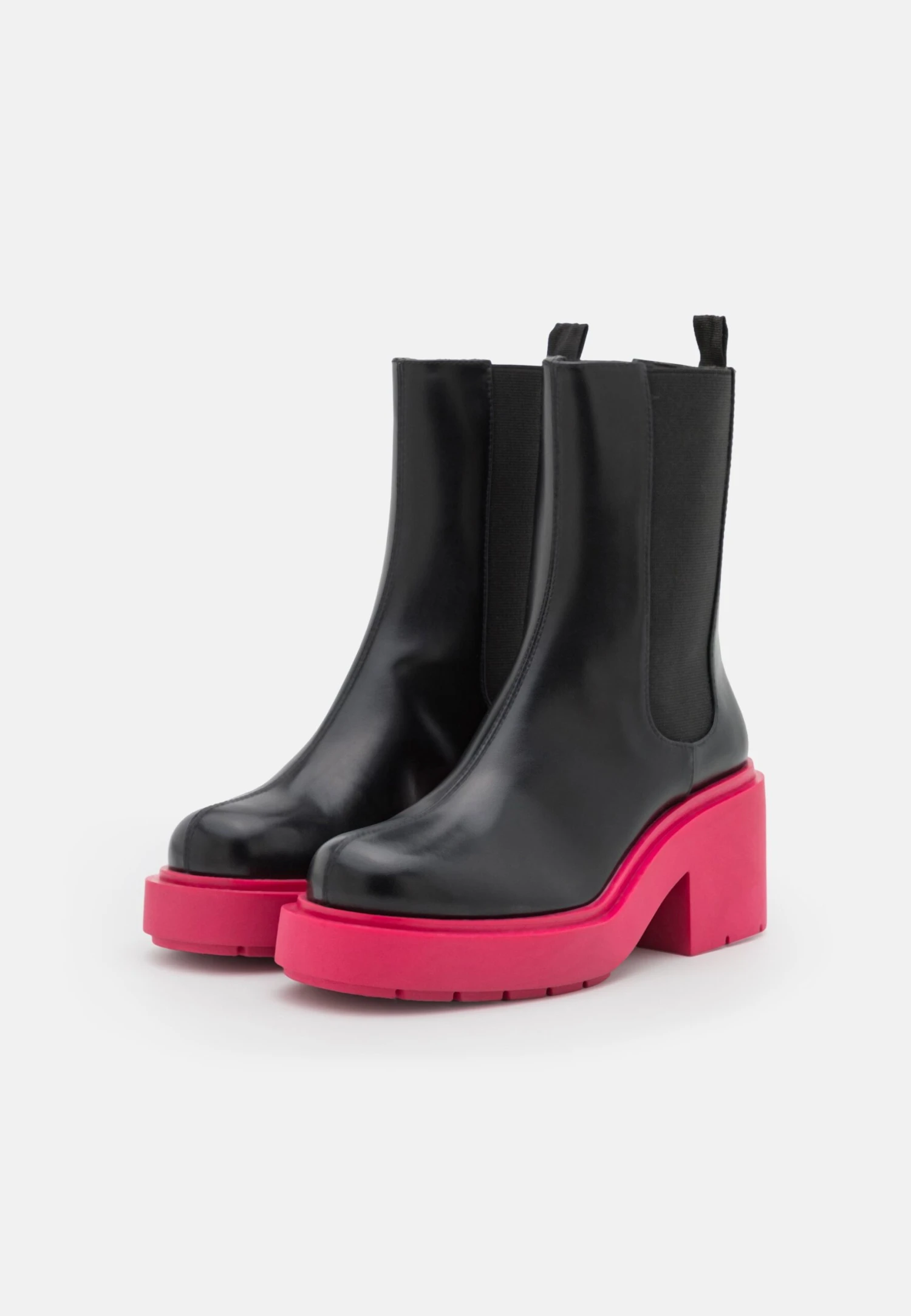 Monki Bottines À Plateau - Black/Bright Pink 5 Monki Bottines À Plateau - Black/Bright Pink – Image 3
