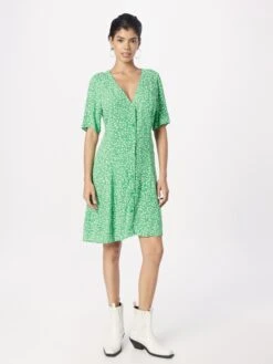 Monki Robes Fluides Robe-chemise Femme Vert Gazon -Monki d9010b8feb0e1f53df5e6d12c18f014e