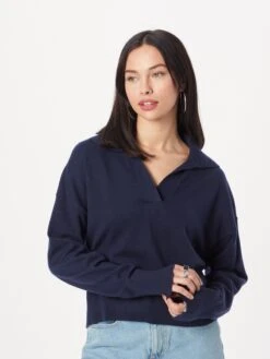 Monki Pulls Maille Fine Pull-over Femme Bleu Marine -Monki d9326cd1ee6906837764c1767d1c1374