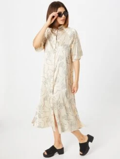 Monki Robes Fluides Robe-chemise Femme Beige -Monki dd835269241ac232bce5163de7929bfe