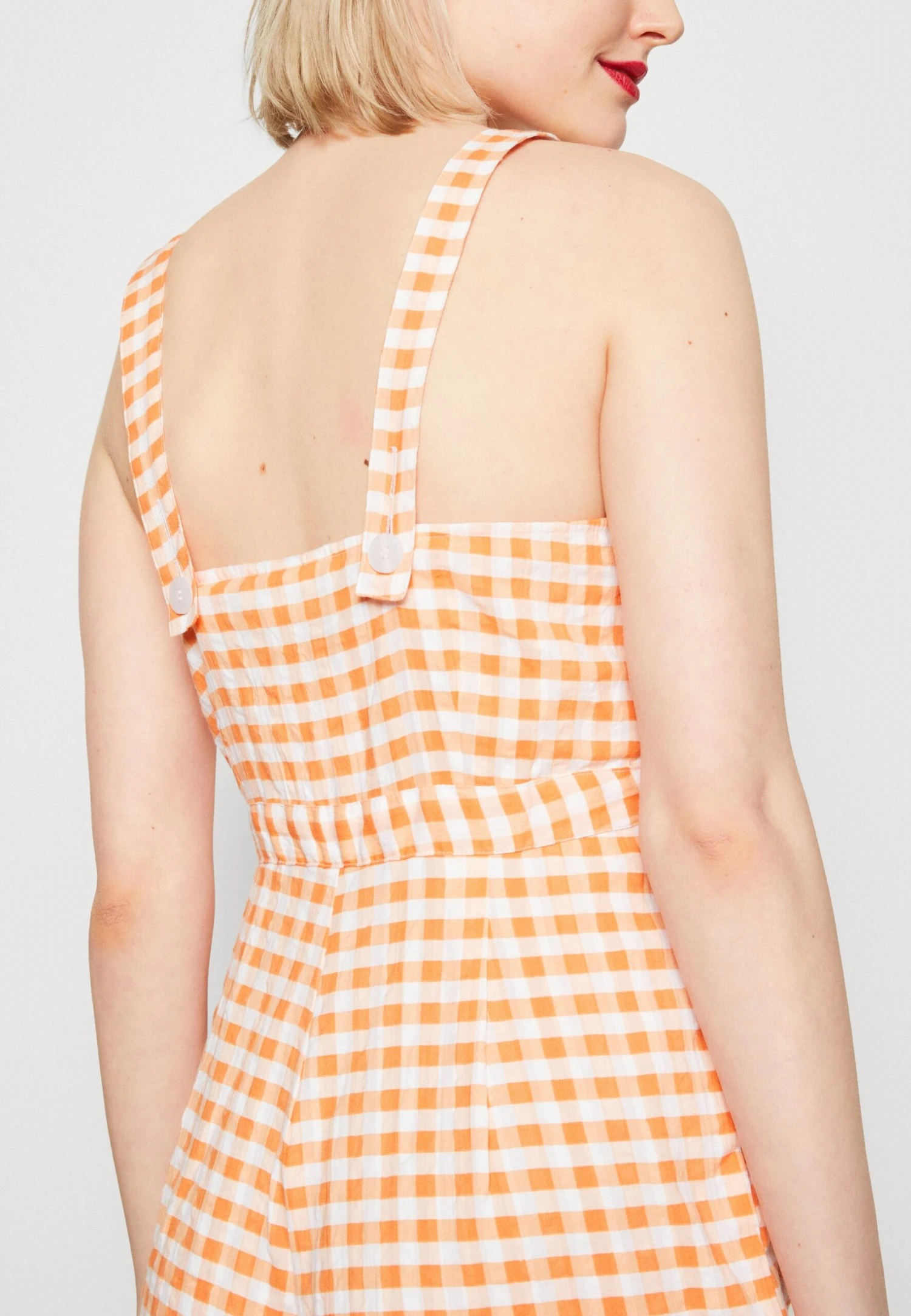 Monki Combinaison - Orange Gingham 7 Monki Combinaison - Orange Gingham – Image 6