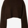 Monki Pulls à Col Roulé Pull-over Femme Chocolat