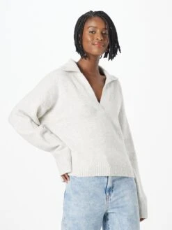 Monki Pulls Maille Fine Pull-over Femme Blanc Cassé -Monki e8ef4e2bd6fb953ed53011b1b41b31a8