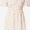 Monki Robes En Jersey Robe Femme Blanc -Monki e99950609d061c749122fccb79d1489d