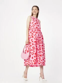 Monki Robes Midi Robe Femme Rose -Monki f68c64e225a4aaae6b47e5b7f1ca9e58