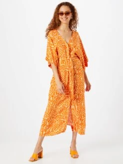 Monki Robes Midi Robe Femme Orange / Orange Clair -Monki ffa41f91262a7d53c45af1de59782843